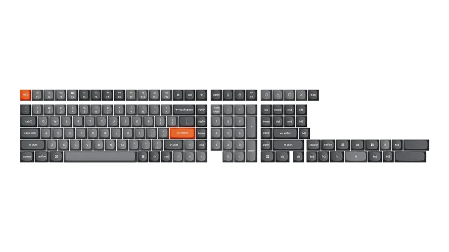 Double Shot OSA PBT Keycap Full Keycap Set Grey edited deutsche Keycaps