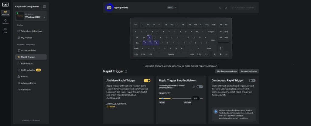 Rappd Trigger v5.wootility.io Wooting 80HE
